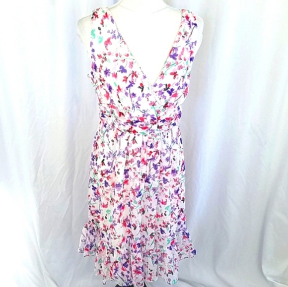 DKNY Women's Floral Sleeveless V Neck Above the Knee Sheath Dress Size 8 - Picture 1 of 6